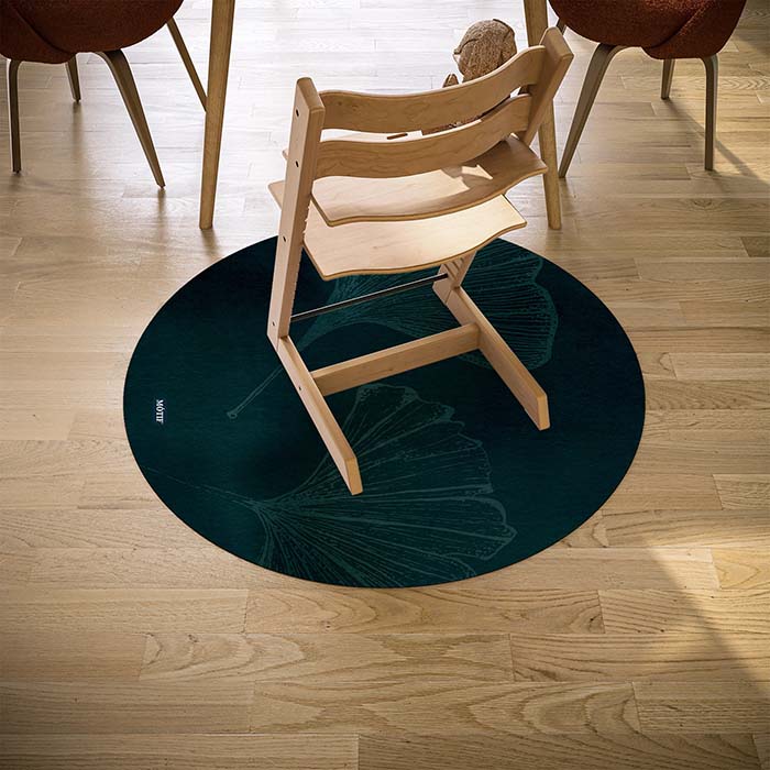 Kinderstoel Vloerbeschermer Ginko 115 cm ⌀ / Turquoise