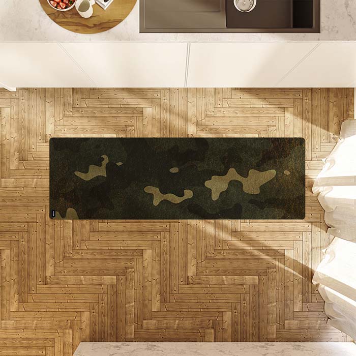 Keuken Loper Camouflage Anthracite / 58 x 180 cm