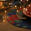 Set mit 2 Tischuntersetzern Rose de Noël